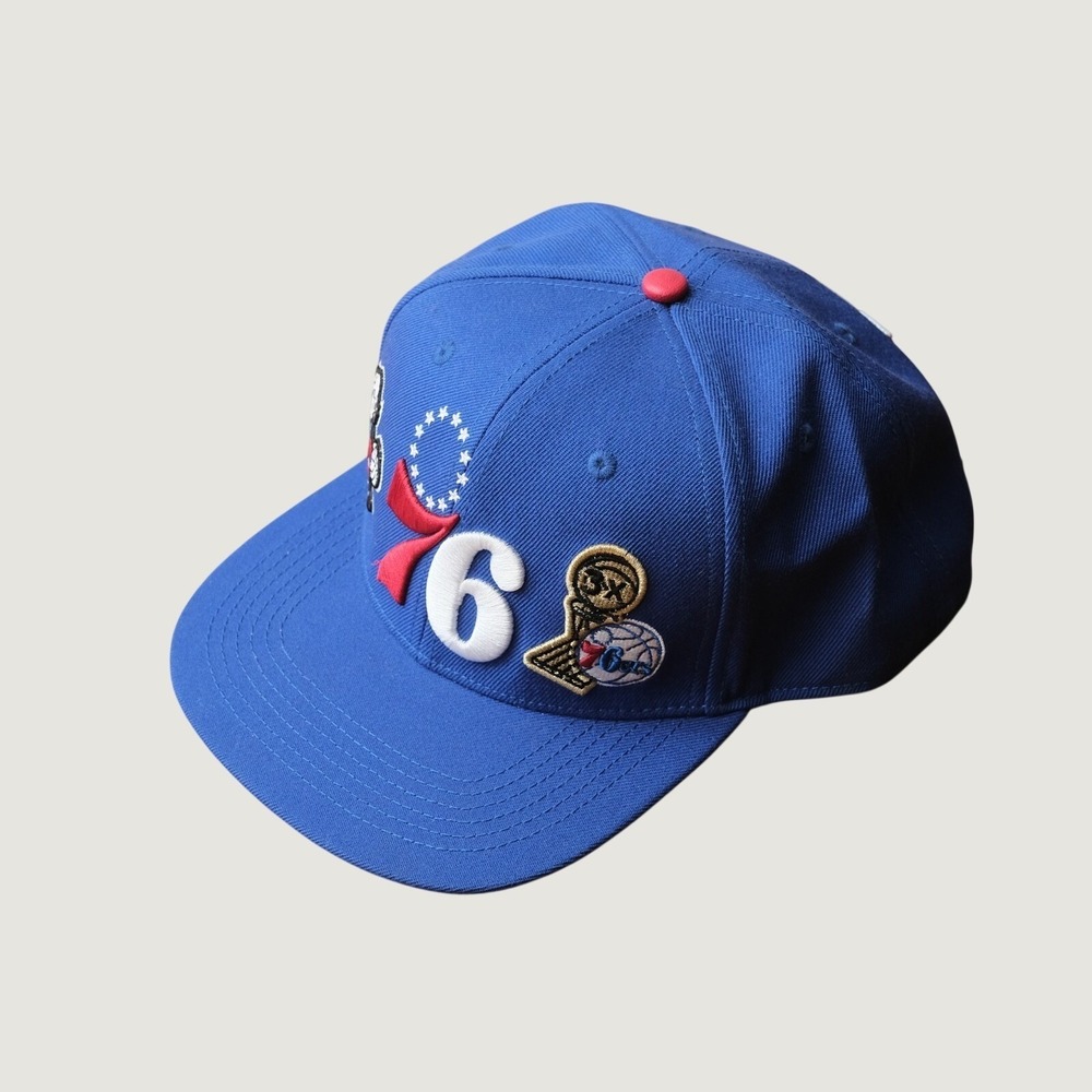 Pro Standard Philadelphia 76ers Hat Men Blue Patch Snapback Streetwear OSFM Flat